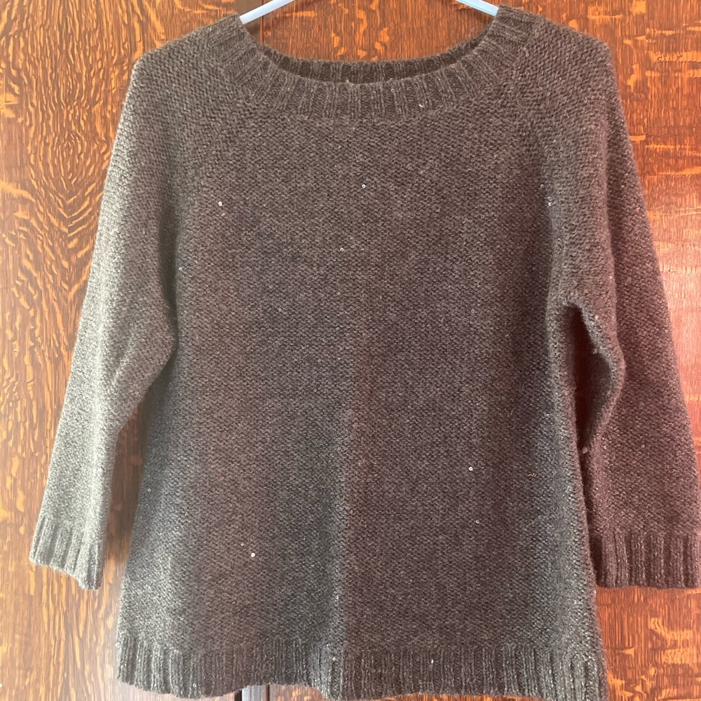 Sweater pullover sparkly charcoal gray